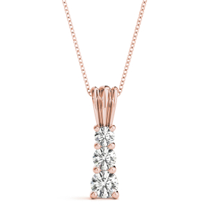 Joshua Lab-Created Diamond Rose Gold Prong Set Designer Pendant Necklace