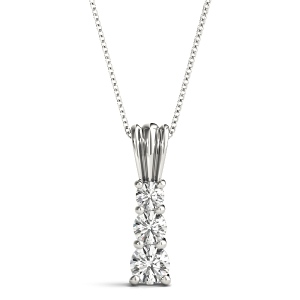 Joshua Lab-Created Diamond Round cut Prong Set Designer Pendant Necklace
