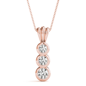 Bentley Lab-Created Diamond Rose Gold Bezel Set Designer Pendant Necklace
