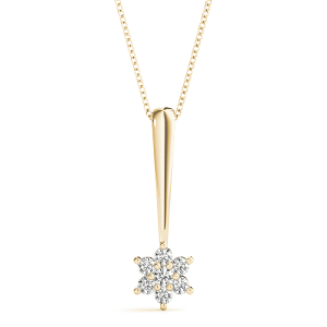 Dallas Lab-Created Diamond Yellow Gold Prong Set Designer Pendant Necklace