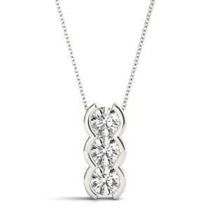 Asher Lab-Created Diamond Round cut Bezel Set  Designer Pendant Necklace