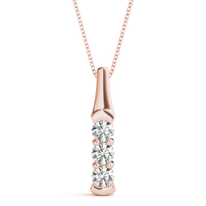 Brandon Lab-Created Diamond Rose Gold Prong Set Designer Pendant Necklace