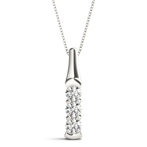 Brandon Lab-Created Diamond Round cut Prong Set Designer Pendant Necklace