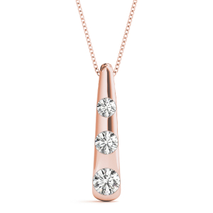 Oliver Lab-Created Diamond Rose Gold Designer Pendant Necklace