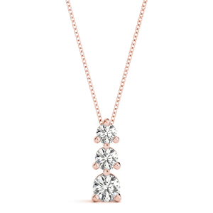 Rupert Lab-Created Diamond Rose Gold Prong Set Designer Pendant Necklace