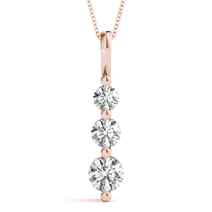 Fenn Lab-Created Diamond Rose Gold Prong Set Designer Pendant Necklace