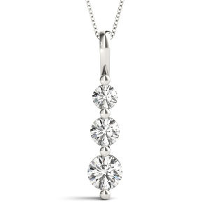 Fenn Lab-Created Diamond Round cut Prong Set Designer Pendant Necklace
