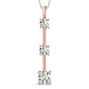Talin Lab-Created Diamond Rose Gold Prong Set Designer Pendant Necklace