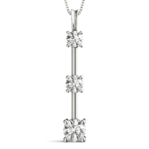 Talin Lab-Created Diamond Round cut Prong Set Designer Pendant Necklace