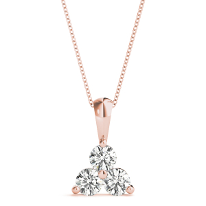 Ernest Lab-Created Diamond Rose Gold Prong Set Designer Pendant Necklace