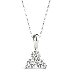 Ernest Lab-Created Diamond Round cut Prong Set Designer Pendant Necklace