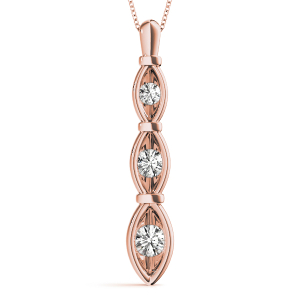 Tristin Lab-Created Diamond Rose Gold Bezel Set Designer Pendant Necklace