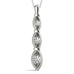 Tristin Lab-Created Diamond Round cut Bezel Set  Designer Pendant Necklace