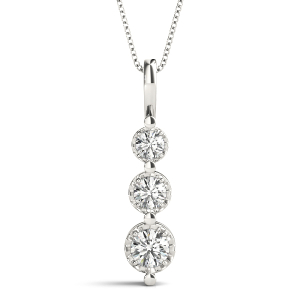 Scott Lab-Created Diamond Round cut Prong Set Designer Pendant Necklace