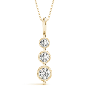 Scott Lab-Created Diamond Yellow Gold Prong Set Designer Pendant Necklace