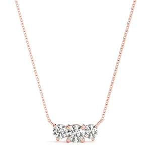 Brian Lab-Created Diamond Rose Gold Prong Set Designer Pendant Necklace