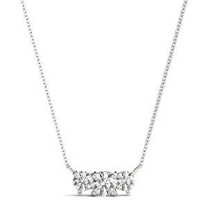 Brian Lab-Created Diamond Round cut Prong Set Designer Pendant Necklace