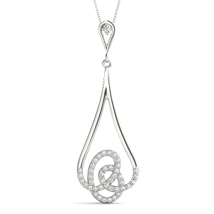Shiloh Lab-Created Diamond Round cut Bezel Set Designer Pendant Necklace