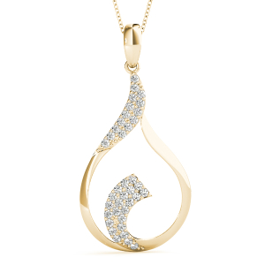 Ryker Lab-Created Diamond Yellow Gold Prong Set Designer Pendant Necklace