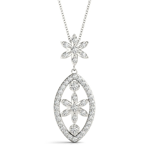 Bentley Lab-Created Diamond Round cut Prong Set Designer Pendant Necklace