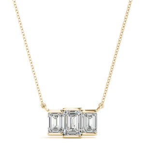 Trask Lab-Created Diamond Yellow Gold Prong Set Delicate Pendant Necklace