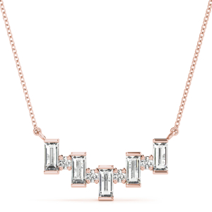 Jayden Lab-Created Diamond Rose Gold Prong Set Delicate Pendant Necklace