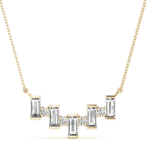 Jayden Lab-Created Diamond Yellow Gold Prong Set Delicate Pendant Necklace