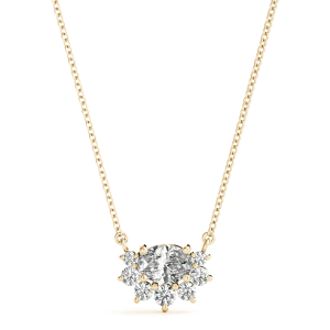 Taylor Lab-Created Diamond Yellow Gold Prong Set Delicate Pendant Necklace
