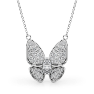 Trevor Lab-Created Diamond Pave Set Designer Pendant Necklace