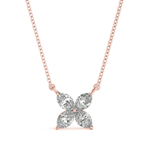 Titus Lab-Created Diamond Rose Gold Prong Set Delicate Pendant Necklace