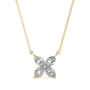 Titus Lab-Created Diamond Yellow Gold Prong Set Delicate Pendant Necklace