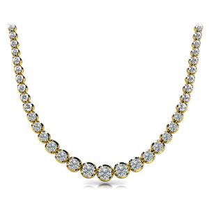 Victorie Lab-Created Rose Gold 4 Prong Set Diamond Necklace