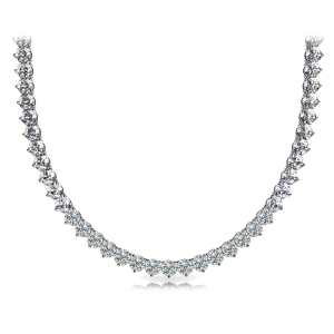 Varenya Lab-Created Round cut 3 Prong Set  Diamond Necklace