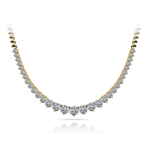 Viaana Lab-Created Rose Gold 3 Prong Set Diamond Necklace