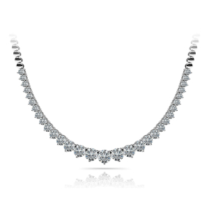 Viaana Lab-Created Round cut 3 Prong Set  Diamond Necklace