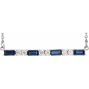 Paniz 1.38 Carat Blue Sapphire Baguette cut Shared Prong 