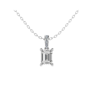 Classic Emerald Cut Diamond Pendant