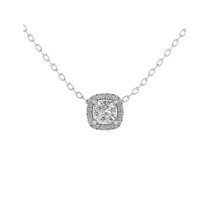 Cushion Cut Halo Pendant