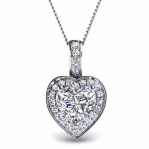 Trianna Lab-Created Diamond Halo Pendant Necklace