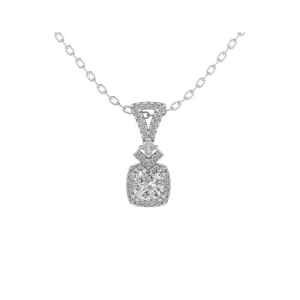 Tanith Lab-Created Diamond Double Prong Halo Pendant Necklace