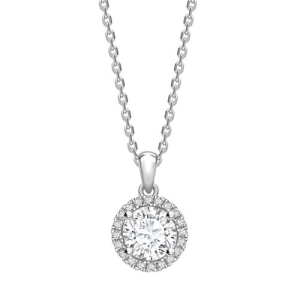 4 Prong Setting Round Halo Diamond  Pendant