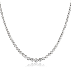 Tammey 5.50 Carat Natural Round cut Bezel Set  Diamond Necklace