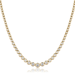 Tammey Natural Yellow Gold Bezel Set Diamond Necklace
