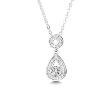 Trevina 0.40 Carat Lab-Created Diamond Round cut Prong Set  Drop Pendant Necklace