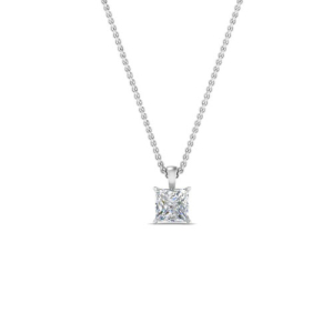 Tulun 0.24 Carat Lab-Created Diamond Princess cut 4 Prong  Delicate Pendant Necklace