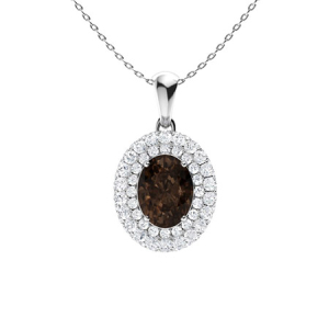 Urbana Brown 4 Prong Champagne Diamond Pendant Necklace