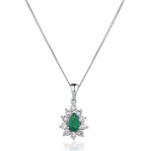 Willow Emerald Prong Set  Necklace