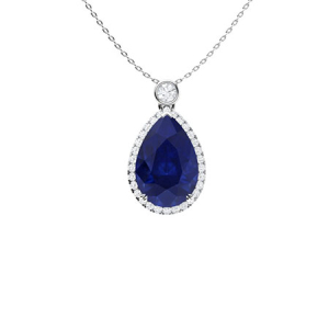 Pear Shaped Blue Sapphire Birthstone Pendant
