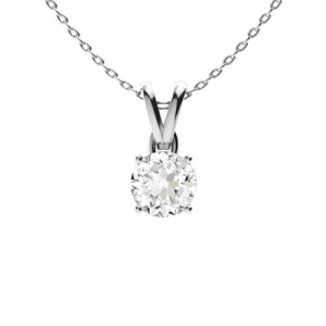 Ruti Lab-Created Diamond Round cut 4 Prong  Solitaire Pendant Necklace