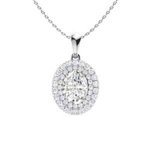 Toula Natural Diamond 4 Prong Halo Pendant Necklace